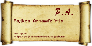 Pajkos Annamária névjegykártya
